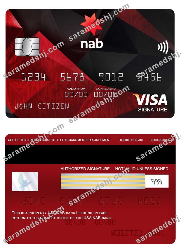 USA NAB bank visa signature card
